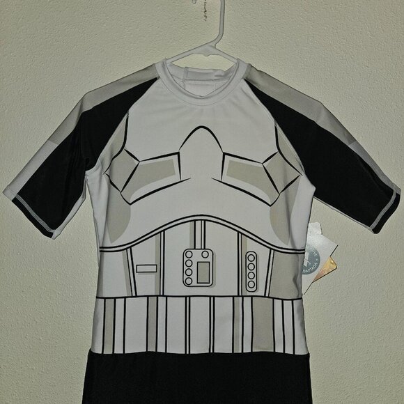 NEW Star Wars Stormtrooper Adaptive Swimsuit Rashguard UPF 50+ Disney Youth XL - Picture 2 of 11